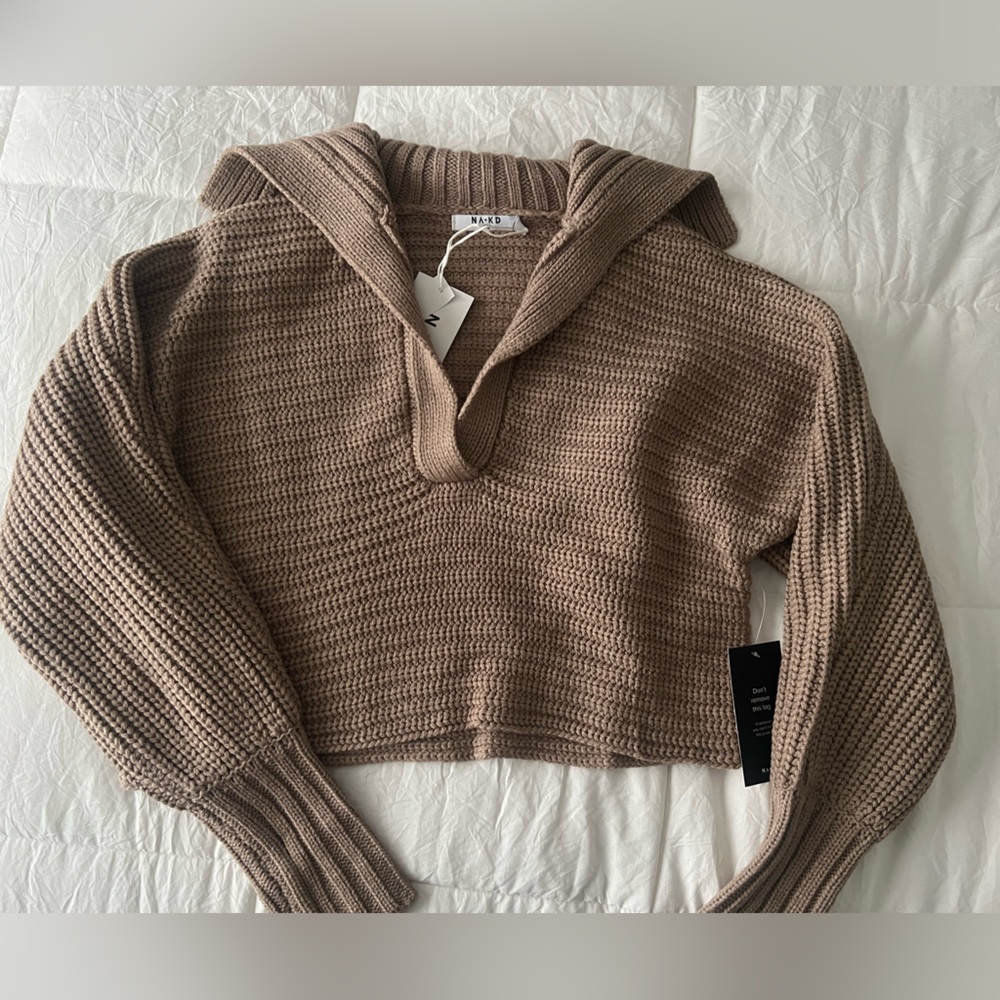 NWT NAKD Big Collar Chunky Knitted Sweater